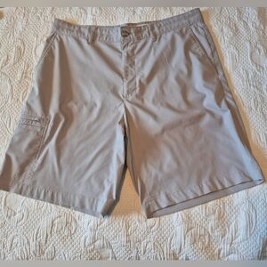 Berkley Jensen 36W men's khaki shorts, 2 front, 2 back 1 side leg pocket, VGUC